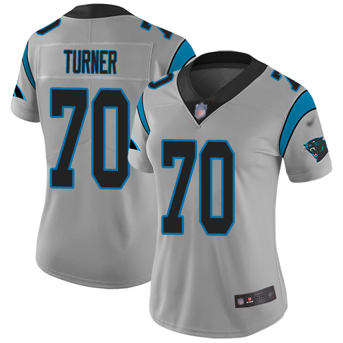 Carolina Panthers Limited Silver Women Trai Turner Jersey NFL Football #70 Inverted Legend->carolina panthers->NFL Jersey